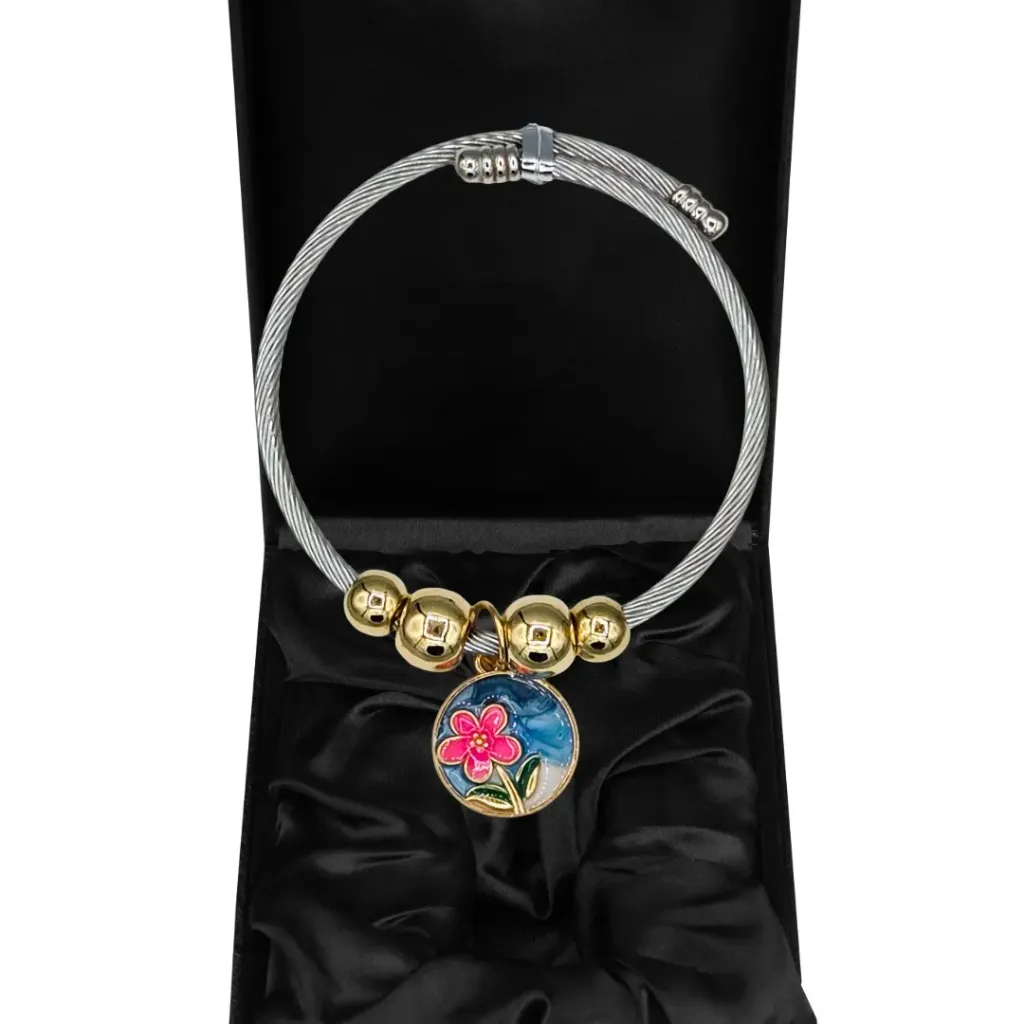 Floral Charm Wrap Bracelets